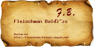 Fleischman Balázs névjegykártya