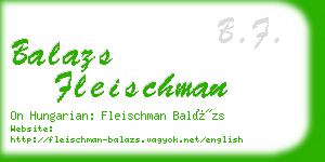 balazs fleischman business card